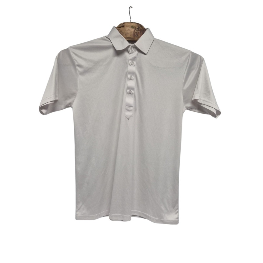 Collars & Co Polo Shirt Mens Large White Solid Luxury Pique Cotton Knit Top - Picture 2 of 6